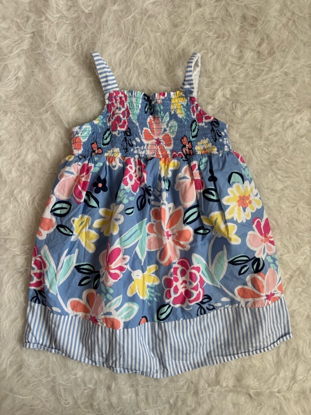 Gymboree Toddler Girl Blue & Multicolored Floral Smocked Sundress